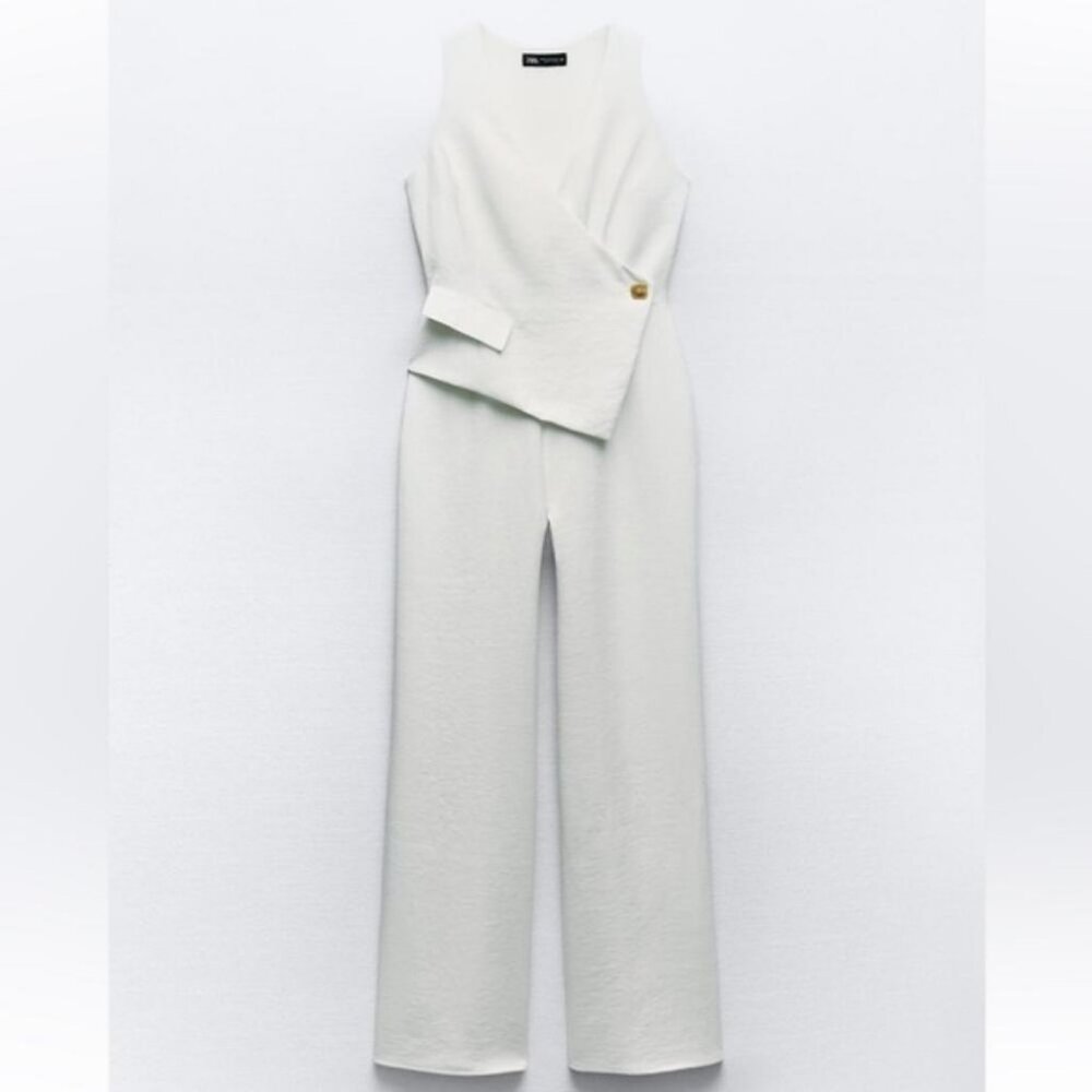 ZARA FULL LENGTH ASYMMETRIC VEST JUMPSUIT